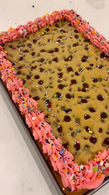 Birthday Cake Cookie Cake, Sheet Cookie Cake, Square Cookie Cake Decorating Ideas, Rectangle Cookie Cake, Sweet 16 Cookie Cake, Square Cookie Cake, Cookie Cake Birthday Designs, Pink Cookie Cake, Sheet Pan Cookie Cake