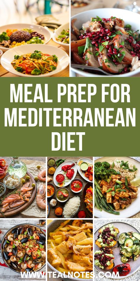 Simplify your healthy eating with these Mediterranean-inspired meal prep recipes. Discover a variety of nutrient-dense dishes, from roasted veggie quinoa bowls to grilled chicken with lemon-herb couscous. Enjoy the benefits of the Mediterranean diet while saving time with this convenient meal prep guide. Mediterranean Diet Quick Recipes, Mediterranean Diet Mexican Recipes, Low Carb Mediterranean Diet Meal Plan, Mediterranean Food Prep, Meditterean Diet Recipes Crock Pot, Weekly Mediterranean Meal Plan, Mediterranean Diet Meal Planning, Mediterranean Diet Breakfast Meal Prep, Mediterranean Healthy Recipes