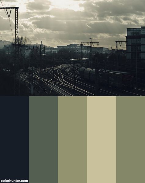 Apocalyptic+Rails+Color+Scheme Dystopia Color Palette, Dieselpunk Color Palette, The Last Of Us Color Palette, Apocalyptic Color Palette, Post Apocalyptic Color Palette, Unsettling Color Palette, Melancholy Color Palette, Eerie Color Palette, Dystopian Color Palette