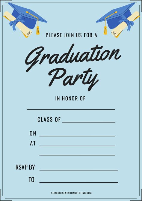 21 Free Printable Graduation Party Invitations - Someone Sent You A Greeting Free Printable Graduation Invitations Templates, Free Printable Graduation Invitations, Graduation Party Template, Graduation Invitation Design, Graduation Party Invitations Templates, Online Party Invitations, Invitation Examples, Graduation Invitations Template, Party Template