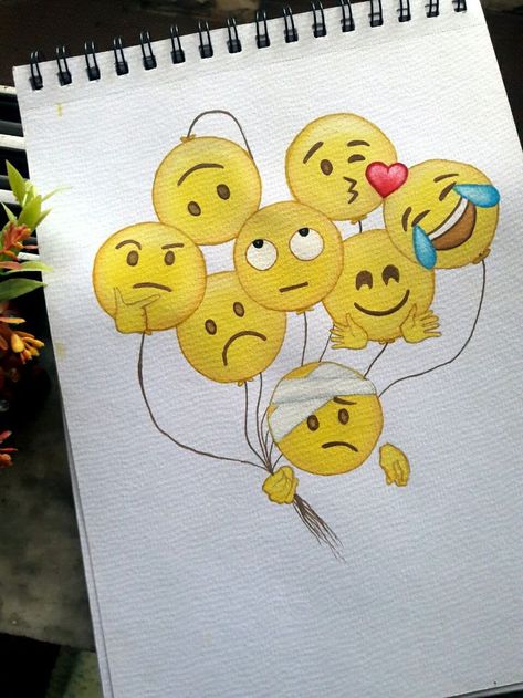 Mixed Emotions Drawing, Emoji Doodle Art, Mix Emoji Drawing, Emoji Drawings Doodles, Mixed Emotions Aesthetic, Anaya Drawing, Mixed Emotions Art, Emoji Sketch, Emoji Mixing