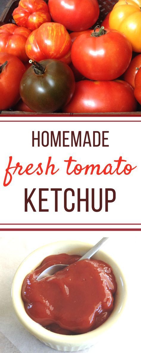 PERFECT tomato ketchup, that doesn't call for a can of paste or other store-bought ingredients! Ketchup From Fresh Tomatoes, Diy Ketchup, Homemade Tomato Ketchup, Seasonal Meals, Paleo Ketchup, Homemade Ketchup Recipes, Tomato Gardening, Homestead Recipes, Prepper Food