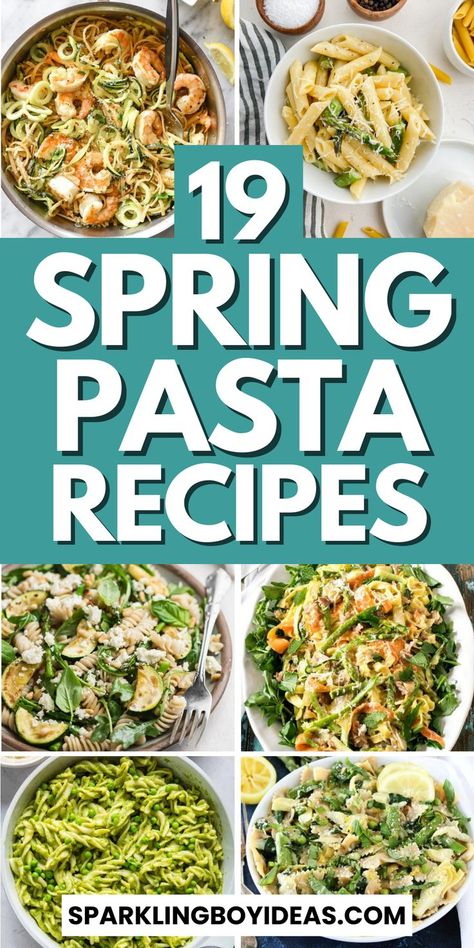 Indulge in the flavors of the season with our spring pasta recipes! Discover light and fresh spring vegetable pasta from creamy asparagus and pea to zesty lemon garlic pasta recipes, our easy springtime pasta recipes are sure to delight. Explore spring pasta salad, or enjoy quick spring pasta dinners that bring a burst of color and taste to your table. Whether it's vibrant pasta primavera or delicate pasta salads, find your next favorite spring meals. So make sure to try these spring recipes. Spring Veggie Pasta, Easter Salads Pasta, Easter Pasta Salads Ideas, Lemon Pea Pasta Salad, Spring Pasta Dinner, Easter Pasta Recipes, Spring Pasta Dishes, Spring Time Dinners, Pasta Salad For Easter