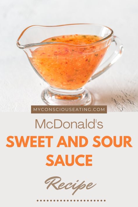 Easy and flavorful dipping sauce Mcdonald's Sweet And Sour Sauce Recipe, Mcdonalds Sweet And Sour Sauce, Sweet And Sour Sauce Recipe, Sweet N Sour Sauce Recipe, Dipping Sauces For Chicken, Dips Recipes, Diy Foods, Sweet Sauces, Chimichurri Sauce