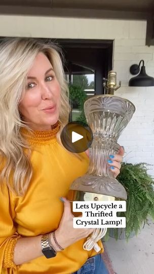 33K views · 1.5K reactions | Lets Upcycle a Thrifted Crystal Lamp! | Lets Upcycle a Thrifted Crystal Lamp! #crystals  #heirloomflip  #lampflip  #homedecor  #hacks  #designhacks  #art  #ArtUpcycle | By Sarah Teresinski | Are loaded with pretty lamps. So, I purchased a few and let's do something fun with them. Such a great way to give new life to an old crystal lamp. Again, the thrift stores are loaded with them. You may have even had one left to you, one that was a grandparent. Such a fun way to take that old lamp and make it into a beautiful lantern like one of these just in time for the holidays. Let me show you how you can do it. These were a great thrift find. I found multiple ones and you know, I see them all the time which is pretty cool. So, you could definitely try this upside I'm s Upcycle Lamp, Lamp Redo, Old Lamps, Diy Crafts Room Decor, Thrift Finds, Crystal Lamp, Baby Shower Diy, Recycled Crafts, Thrift Stores