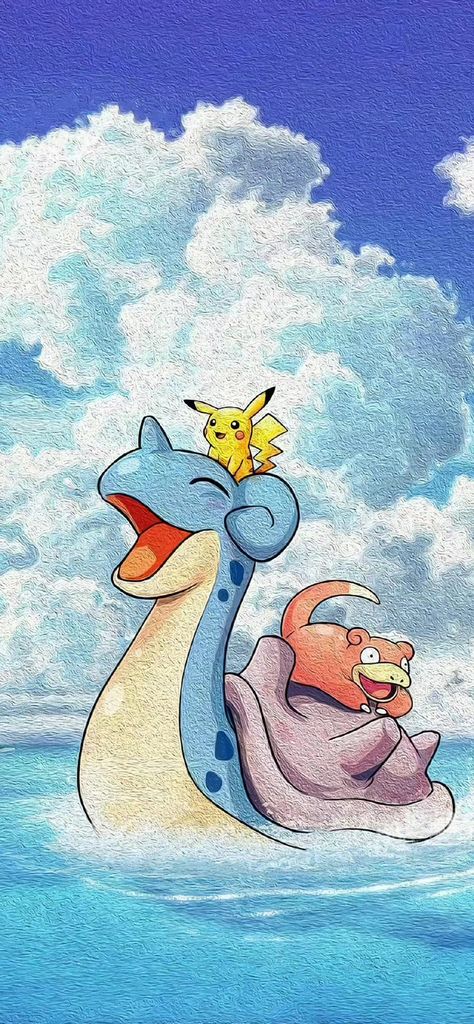 Pokemon Wallpaper Iphone Aesthetic, Pokemon Summer Wallpaper, Pokemon Art Wallpaper Iphone, Pokemon Lapras Art, Pokémon Iphone Wallpaper, Water Pokemon Wallpaper, Lapras Wallpaper, Wallpaper Iphone Pokemon, Aesthetic Pokemon Wallpaper