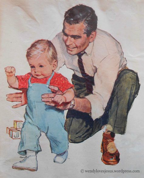 ♥ One of my favourite images! Found this original illustration while looking through some of my grandma's old papers. Family Illustration, Pulp Art, Family Art, Dessin Adorable, Norman Rockwell, Vintage Life, Retro Illustration, Original Illustration, Childrens Illustrations