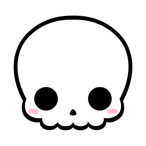 Cute Skull - Skull - T-Shirt | TeePublic Cute Skull Doodle, Cute Skull Drawing Simple, Skull Cute Drawing, Kawaii Skull Drawing, Skeleton Cute Drawing, Cute Skull Art, Cute Stickers Drawings, Cute Skull Illustration, Skull Easy Drawing