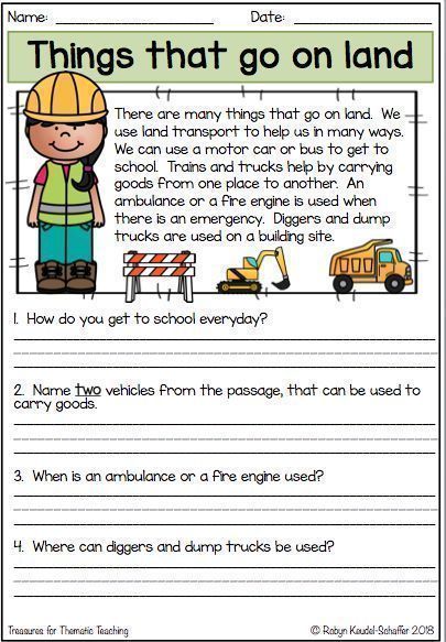 Transport ELA Worksheets Check more at https://www.emreerdem.com.tr/design/transport-ela-worksheets-3/ Note Hacks, Thematic Teaching, Verbs And Adjectives, 2nd Grade Reading Comprehension, Writing Story, First Grade Reading Comprehension, Reading Comprehension For Kids, Ela Worksheets, Teaching Reading Comprehension