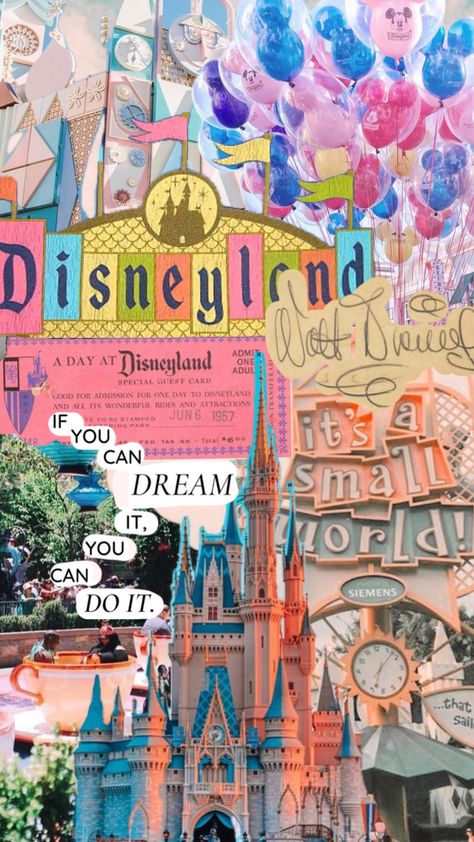 #disney #disneyland #disneylandaesthetic #disneybound Disneyland Vintage Poster, Spring Wallpaper Iphone, Disney Sleeve, Disney Background, Cute Disney Pictures, World Wallpaper, Disney Collage, Disney Posters, Iphone Wallpaper Images