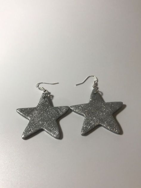 Clay Star Earrings, Polymer Clay Star, Star Polymer Clay, Clay Star, Girls Camp Crafts, Fantasy Star, Camp Crafts, Light Earrings, Girls Camp