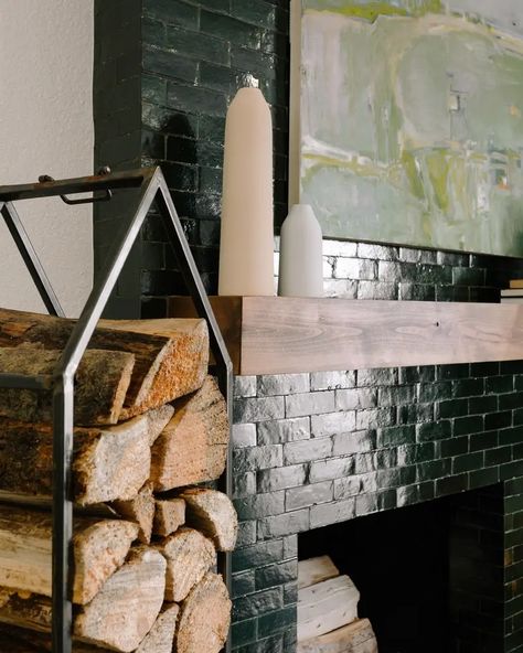 Feelin’ Hot: Zellige for Your Fireplace | Zia Tile Zia Tile, Moroccan Zellige, Zellige Tiles, Gorgeous Tile, Zellige Tile, Bathroom Shower Tile, Iridescent Green, Racing Green, Moroccan Tile