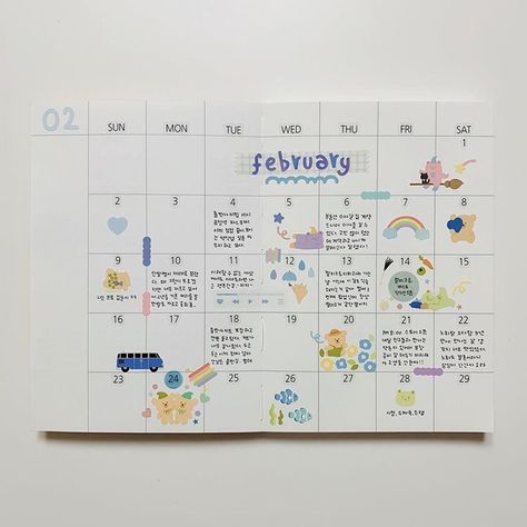 Diy Calendar Ideas Notebooks, Planner Setup Ideas, Aesthetic Digital Planner, Ideas Bullet Journal, 달력 디자인, Calendar Journal, Planner Setup, Bullet Journal Paper, Bullet Journal Notes