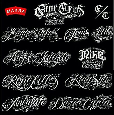 Chicano Lettering                                                                                                                                                                                 More Chicano Tattoos Lettering, Calligraphy Tattoo Fonts, Tattoo Name Fonts, Pattern Tattoos, Tattoo Lettering Alphabet, Tattoo Script Fonts, Design Your Own Tattoo, Tattoo Fonts Alphabet, Chicano Lettering