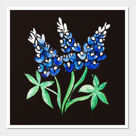 Texas Bluebonnets -- Choose from our vast selection of art prints and posters to match with your desired size to make the perfect print or poster. Pick your favorite: Movies, TV Shows, Art, and so much more! Available in mini, small, medium, large, and extra-large depending on the design. For men, women, and children. Perfect for decoration. Rodeo Art, Texas Bluebonnets, Blue Bonnets, Rock Painting, Rodeo, Painted Rocks, North America, Extra Large, Print Design