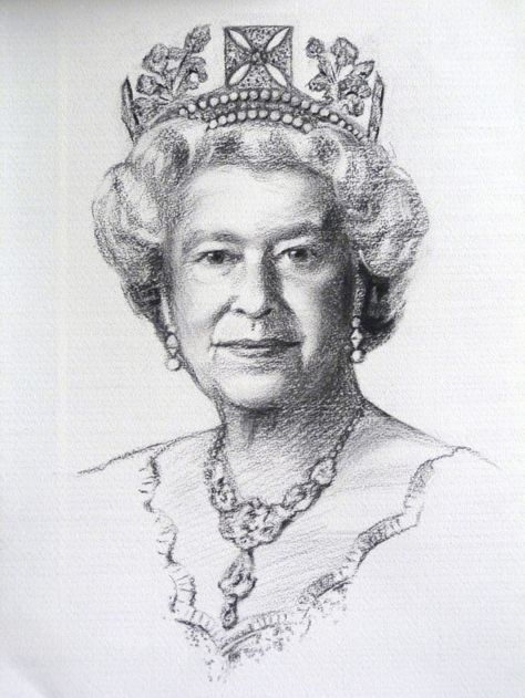 Queen Elizabeth ll Queen Elizabeth Drawing, Queen Elizabeth Portrait, Ratu Elizabeth, Elizabeth Queen Of England, Queen Drawing, Hm The Queen, Elisabeth Ii, Royal Queen, Celebrity Drawings