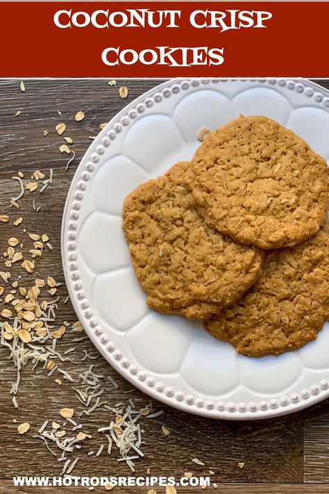 Crunchy Coconut Crisp Cookies Gourmet Mac And Cheese, Crisp Cookies, Coconut Banana Bread, Coconut Cookies Recipes, Weight Watchers Recipes Desserts, Cookie Bakery, Sweet Dough, Baking Recipes Cookies, Coconut Cookies