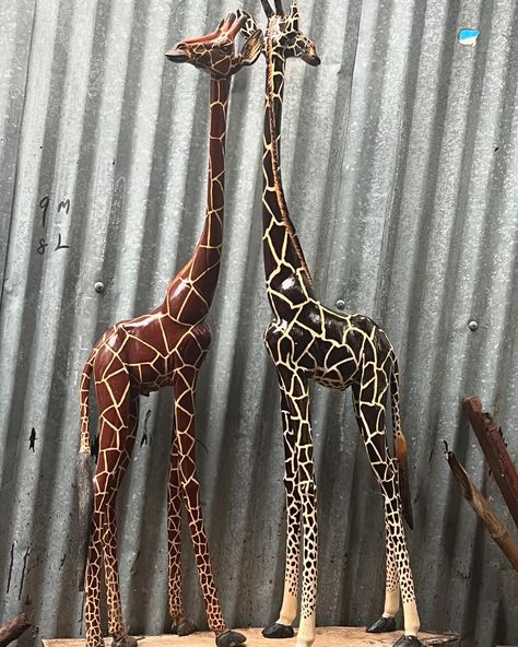 Our carefully crafted sculptures Giraffe Statue, Wooden Giraffe, Safari Decor, Safari Decorations, Door Decoration, Animal Sculptures, Home Delivery, Animal Paintings, Kenya