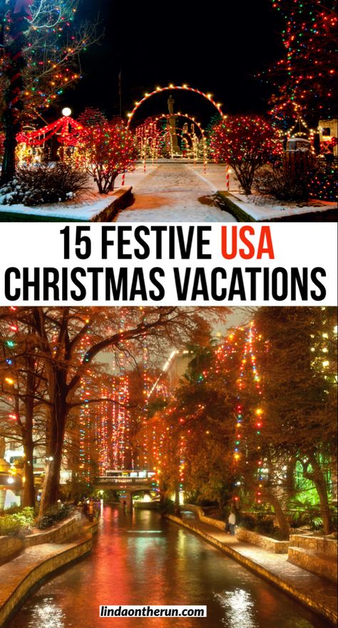 Places To Travel For Christmas, Places To Visit During Christmas, Christmas Trips, Christmas Vacation Destinations, Best Christmas Vacations, Christmas Travel Destinations, Best Winter Vacations, Usa Holiday, Advent Ideas