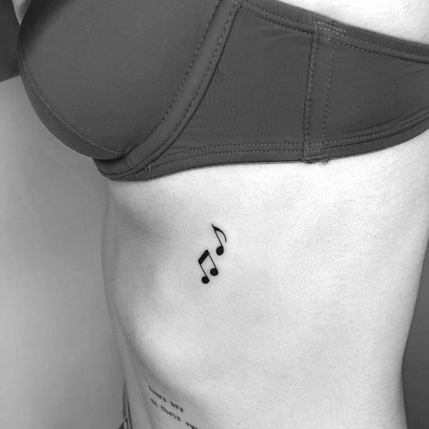 Tattoo Musical Notes, Simple Tattoos For Music Lovers, Notes Tattoo Music, Small Tattoos Music Notes, Music Note Wrist Tattoo, Small Music Notes Tattoo, Fine Line Music Note Tattoo, Tattoos Music Ideas, Subtle Music Tattoo