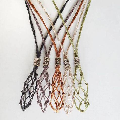 Macrame Crystal Holder, Crystal Pouch Necklace, Crystal Pouch, Pouch Necklace, Kyber Crystal, Crystal Holder, Idaho Falls, Necklace Holder, Stone Pictures