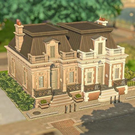 Britechester townhouses 🌳 | CC #malie2k In the heart of Britechester, nestled side by side, two charming townhouses stand as a… | Instagram Victorian Home Sims 4, Sims 4 Britechester Build, Ts4 Townhouse, Britechester Sims 4, Sims 4 Britechester, Sims Newcrest, Sims 4 Townhouse, Opposite Personalities, Architecture Girl