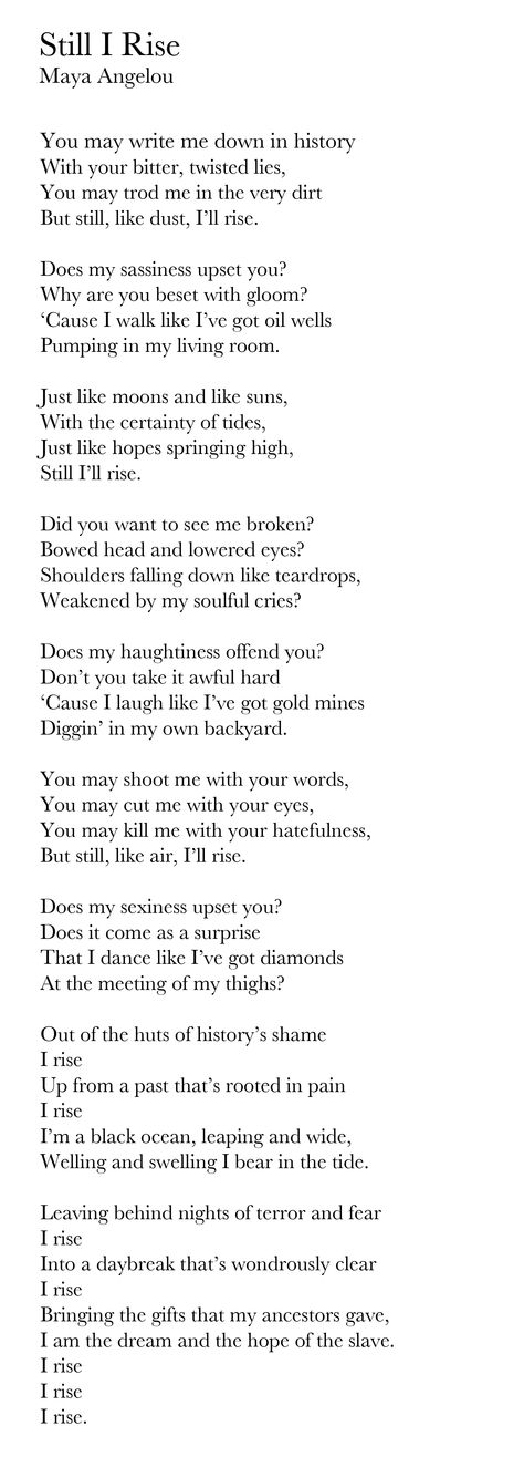 Still I Rise: Maya Angelou Still I Rise Poem Maya Angelou, Still I Rise By Maya Angelou, Maya Angelou Poems Still I Rise, Maya Angelou Still I Rise Poem, And Still I Rise Maya Angelou, Mya Angelou Still I Rise, And Still I Rise, I Rise, Still I Rise Poem