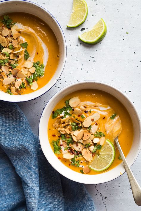 Instant Pot Thai Curried Butternut Squash Soup Curry Butternut Squash Soup, Instant Pot Butternut Squash Soup, Instant Pot Butternut Squash, Instant Pot Thai, General Tso's Chicken Recipe, Curried Butternut Squash, Squash Curry, Butternut Squash Curry, Curried Butternut Squash Soup