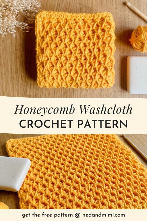 Crochet Bathroom Washcloth Free Pattern, Waffle Stitch Washcloth Crochet, Crochet Kitchen Washcloth Free Pattern, Cute Crochet Washcloth, Honeycomb Dishcloth Pattern, Crochet Face Towel, Crochet Dish Cloths Patterns Free, Kitchen Towel Crochet Pattern Free, Crochet Pattern Dishcloth