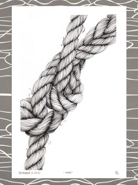 Reference How To Draw A Rope Step By Step, Rope Texture Drawing, Ropes Drawings, Corda Tattoo, How To Draw Rope, Rope Reference, Rope Artwork, Drawing Rope, Rope Tattoo