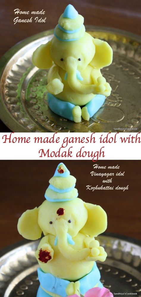 Home made Ganesh idol | Vinayagar idol | Pillayar idol with Kozhukattai dough | Modak dough Ganesh Idol Leftover Dough, Ganesha Idol, Ganesh Idol, Homemade Products, Recipe Community, Food Blogs, Food Categories, Environment Friendly, Indian Food