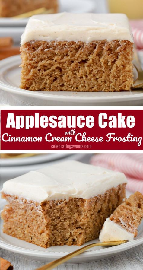 Applesauce Cake With Cinnamon Cream Cheese, Apple Cinnamon Cake With Cream Cheese Frosting, Applesauce Cake With Cinnamon Frosting, Applesauce Cake With Cream Cheese Icing, Cinnamon Applesauce Cake, Applesauce Cake With Cream Cheese Frosting, Cinnamon Cake With Cream Cheese Frosting, Apple Cake Cream Cheese Frosting, Applesauce Cake With Cinnamon Cream Cheese Frosting