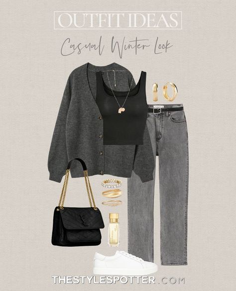 Grey Jeans Outfit, Outfit Ideas Christmas, Casual Winter Outfit, Jeans Outfit Winter, Winter Outfit Ideas, Practice Outfits, Stil Inspiration, Grey Outfit, Elegantes Outfit