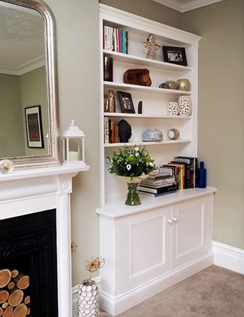 Flat Pack DIY Alcoves & Wardrobes | Bespoke Without The Price Tag Fireplace Alcove Ideas, Alcove Storage Living Room, Alcove Ideas Living Room, Living Room Cupboards, Alcove Cabinets, Alcove Cupboards, Alcove Shelving, Price Calculator, Built In Shelves Living Room