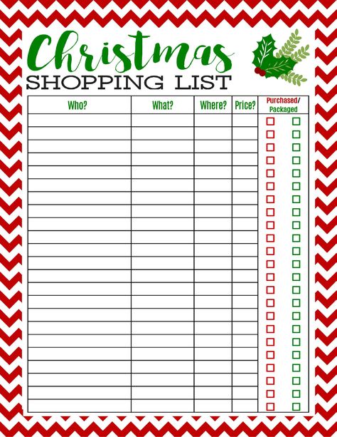 Free Printable Christmas Shopping List with columns to keep track of who, what, where, price and whether you have wrapped your gifts! via @Mom4Real Christmas Gift Template, Christmas List Printable, Christmas Wish List Template, Christmas List Template, Shopping List Template, Christmas Shopping List, Printable Shopping List, Holiday Gift List, Happy Thanksgiving Quotes