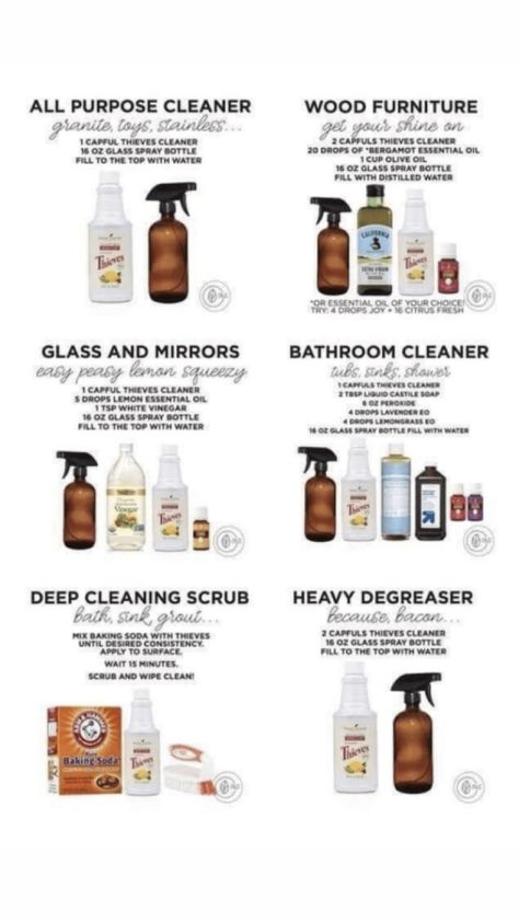 Cleaning Wood Furniture, Thieves Spray, Nontoxic Cleaning, Thieves Cleaner, Deep Cleaning Hacks, Spring Cleaning Hacks, Deep Cleaning Tips, Bergamot Essential Oil, Health Planner