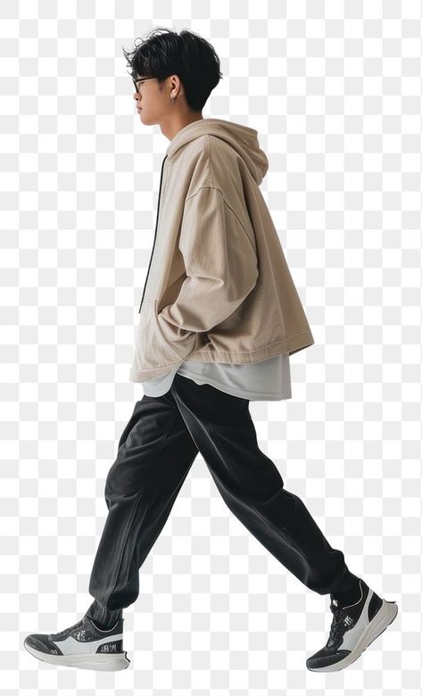 Dynamic Poses Reference Walking, Croquis, Walking Hands In Pockets Reference, Standing Guy Poses, People Walking Png Architecture, Walking With Backpack Reference, Men Walking Pose, Side Profile Walking Reference, Side Walking Pose