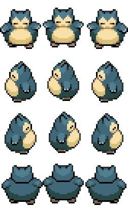 Snorlax Sprite, Rpg Tileset, Pokemon Sprites Pixel Art, How To Pixel Art, Pokemon Sprites, Piskel Art, Pixel Art Characters, Pix Art, Graph Design