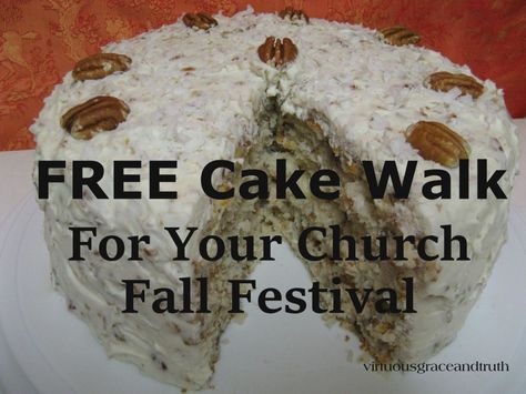 Cake Walk Fundraiser, Pie Throwing Booth Ideas, Fall Festival Cake Walk Ideas, Cake Walk Ideas For Fall Festival, Cakes For Cake Walk, Cake Walk Cakes Ideas, Church Festival Games, Cake Walk Ideas, Cakewalk Ideas