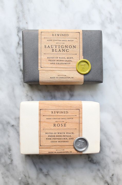 Your favorite wines, now in your favorite soaps. These handcrafted soaps,  made from luxurious coconut, olive, and soybean oil, contain fragrances  that have been thoughtfully blended to mimic different wines. Soap Packaging Diy, Soap Packaging Design, Savon Diy, Săpunuri Handmade, Soap Packing, Soap Labels, Candle Packaging, Soap Packaging, Packing Design