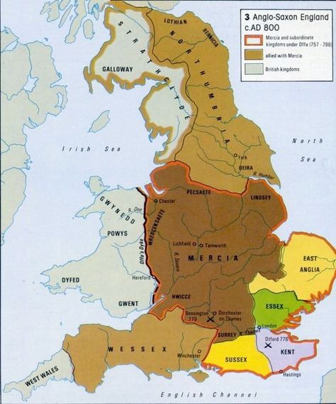 Historical maps | The Anglo-Saxon and Welsh kingdoms under the Heptarchy, AD 800. | Facebook Anglo Saxon Kingdoms, Map Of Britain, England Map, England Trip, Old Maps, Anglo Saxon, British History, Historical Maps, Middle Ages