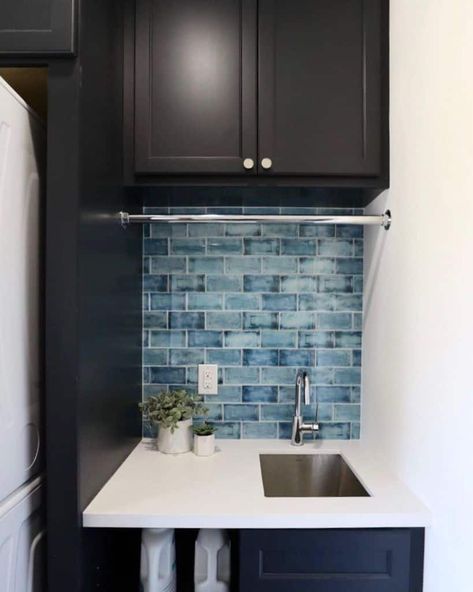 The Top 70 Laundry Room Sink Ideas - Next Luxury Small Sinks For Laundry Room, Tiny Laundry Room With Sink, Laundry Room Sink Ideas Counter Tops, Laundry Room Ideas Small Space Stackable With Sink, Small Laundry Sink Ideas, Narrow Utility Sink, Laundry Room Sink Backsplash, Narrow Laundry Sink, Small Laundry Room Sink Ideas