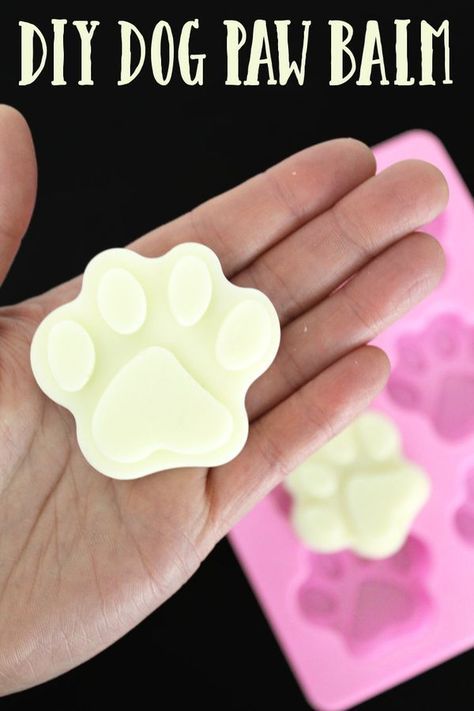 Protect your dog's paw pads this winter with this easy pet crafts project for making DIY dog paw balm! This natural balm is great for soothing damaged paw pads as well as protecting them from the elements. Think of it as a super amazing lip balm for dog's irritated paws! It's also great for dry and irritated noses. Make extras for DIY gifts for your dog lover friends or to slip inside your pet's stocking this Christmas. After all, pets are family too! Click through for the recipe! AD Diy Dog Paw Balm, Dog Paw Balm, Dog Soap, Dogs Diy Projects, Solid Lotion Bars, Paw Balm, Dog Projects, Dog Crafts, Paw Pads