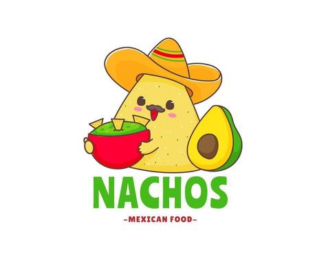 Nacho Party, Salsa Guacamole, Party Cartoon, Food Inspo, Cartoon Pics, Cute Doodles, Burritos, Nachos, Guacamole