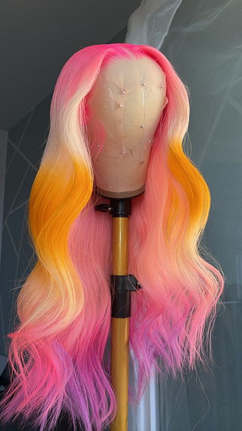 Long Colorful Wigs, Colourful Wigs Black Women, Updos For Long Hair Wig, Cool Hair Color Ideas For Short Hair Men, Cheap Wigs For Black Women, Custom Colored Wigs, Custom Wig Colors, Unique Wig Colors, Cute Wig Colors