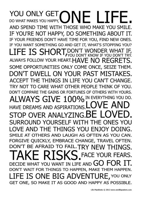 LIFE MANIFESTO Manifesto Poster, This Is Your Life, Life Poster, Wall Art Picture, Quote Wall Art, Quote Wall, What Makes You Happy, Daily Inspiration Quotes, E Card