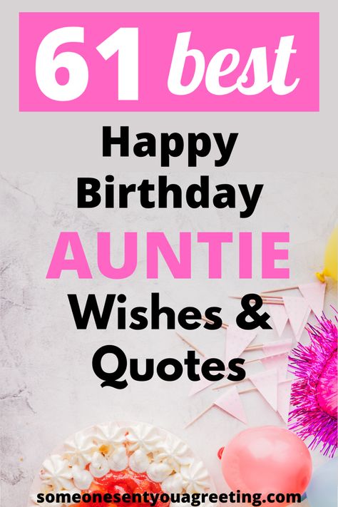 Say happy birthday auntie with one of these heartfelt, touching and funny birthday wishes for an aunt | #birthday #happybirthdaywishes #aunt #auntie What To Write In Your Aunts Birthday Card, Neices Birthday Wishes From Aunt, Favorite Aunt Birthday Quotes, Diy Birthday Cards For Aunt, Auntie Birthday Quotes, Aunt Birthday Card, Birthday Message To Aunt, Birthday Wishes For Nephew From Aunt, Birthday Cards For Aunts