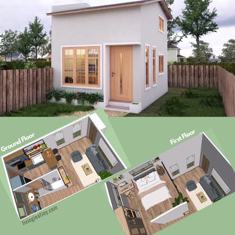 Tiny House with 7.5 Million Views on... - Living In A Tiny Mini House Plans, Small House Blueprints, Wohne Im Tiny House, Small House Layout, Tiny House Layout, Tiny House Loft, House Floor Design, Tiny House Floor Plans, Minimal House Design