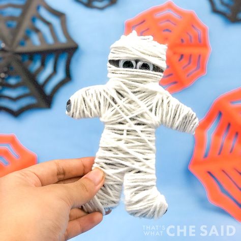 Halloween Mummy Crafts For Kids, Make A Mummy Craft, Mummy Crafts For Kids Preschool, Halloween Mummy Craft, Easy Mummy Craft, Mummy Art Projects For Kids, Paper Mummy Craft, October Crafts For Kids Elementary, Mummy Crafts For Kids