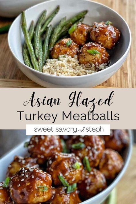 Glazed Turkey Meatballs, Glazed Turkey, Soy Sauce Rice, Meatball Dinner, Turkey Meatball Recipe, Turkey Glaze, Ww Freestyle, Health Dinner, Turkey Meatballs